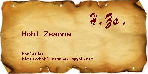 Hohl Zsanna névjegykártya